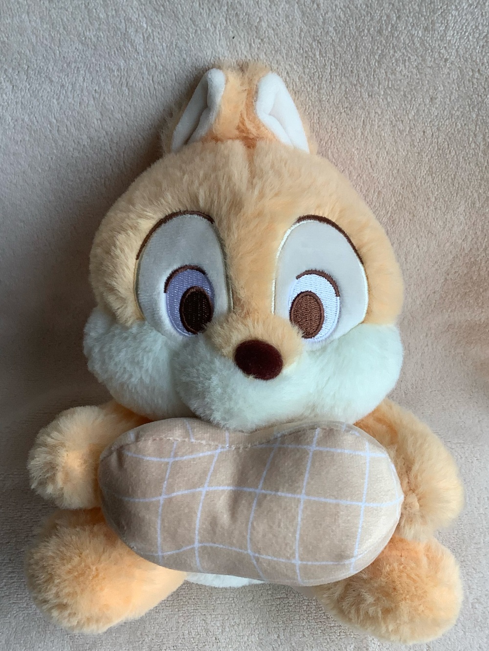 Unbranded Plush Chip from Chip and Dale holding a Peanut Stuffed Animal Toy